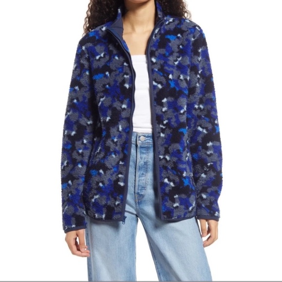NWT Nordstrom x Christina Martinez High Pile Camo Fleece Jacket Size Small - Picture 1 of 8